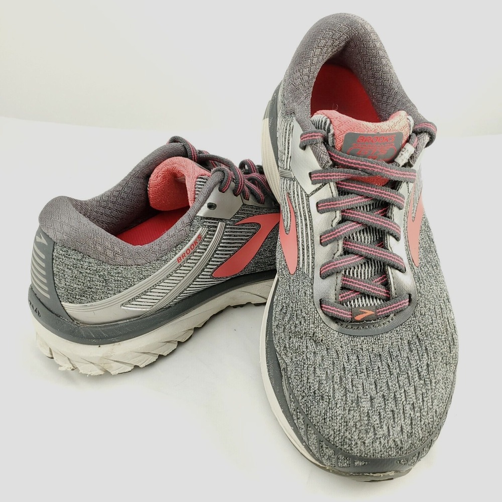 Brooks Adrenaline GTS 18 Women's 7.5M Running Walking Shoes Sneakers Gray Pink